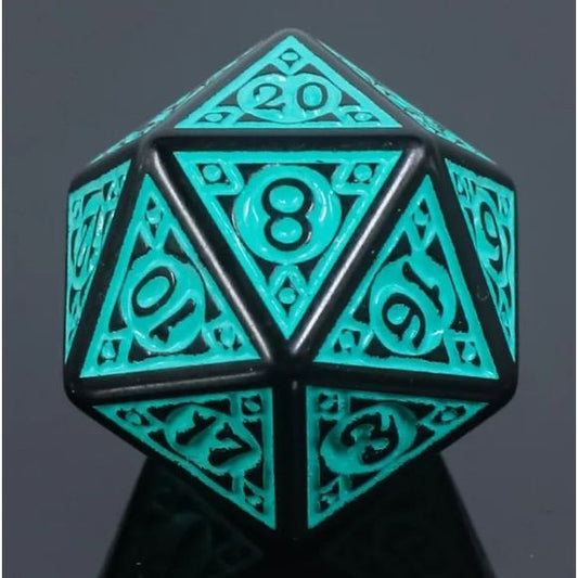 Galactic Dice Acrylic HD Dice Sets - Magic Flame (Teal) Set of 7 Dice