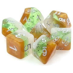 Galactic Dice Premium Dice Sets - Kiwi Fruit Acrylic Set of 7 Dice