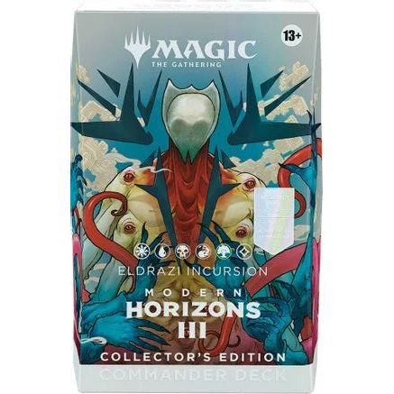 With this special Collector's Edition, every card has a brand-new foil treatment, and every deck contains two Borderless Profile cards. Get your players to elevate their Commander games to the ultimate tier and make every victory shine.
Contents:
• 1 ready-to-play deck of 100 Magic cards (2 Borderless Profile cards, 98 foil cards)
• 2-card Collector Booster Sample Pack?
• 1 foil-etched Display Commander
• 15 new-to-Magic cards
• 10 double-sided tokens
• 1 deck box (can hold 100 sleeved cards)
• 1 Life Wheel