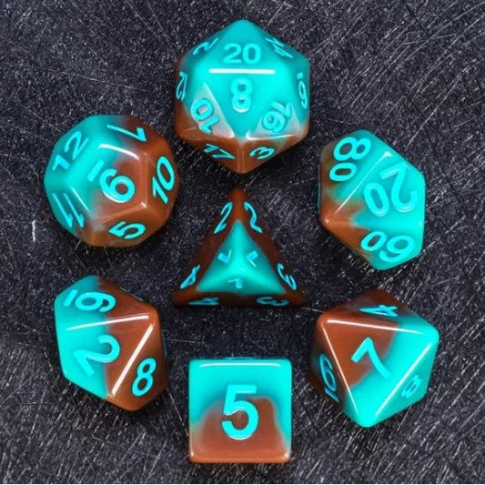 Galactic Dice Premium Dice Sets - Dripping Sky Acrylic Set of 7 Dice