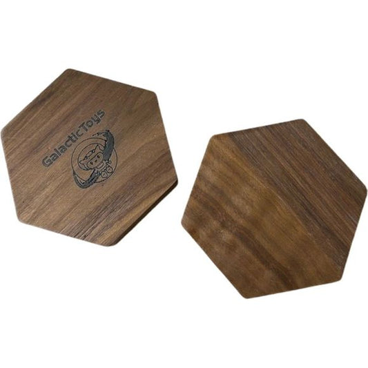 Galactic Toys Hexagonal Wooden Dice Tray - Black Walnut