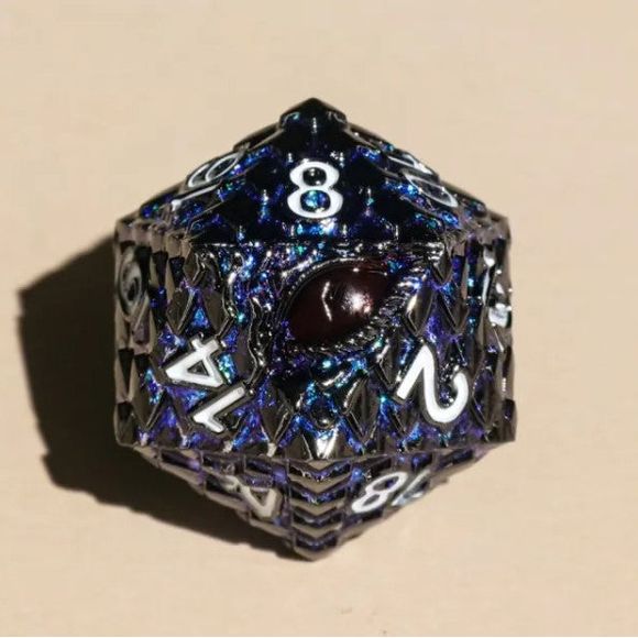 Galactic Dice Premium Dice Sets - Blue Knight Dragon Set of 7 Dice with Tin | Galactic Toys & Collectibles