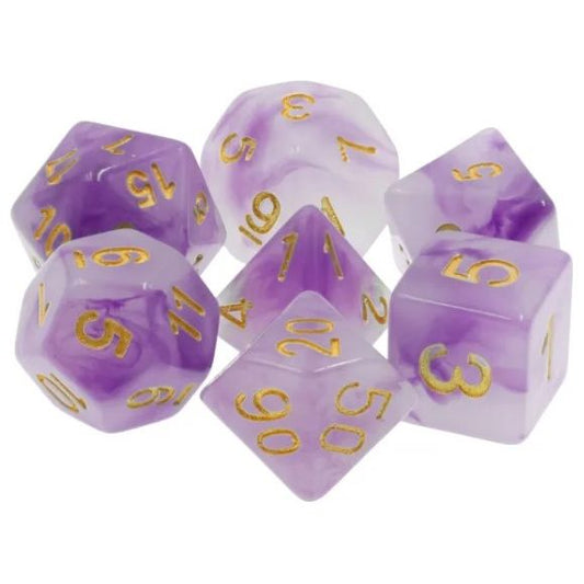 Galactic Dice Premium Dice Sets - Purple Jade Set of 7 Dice