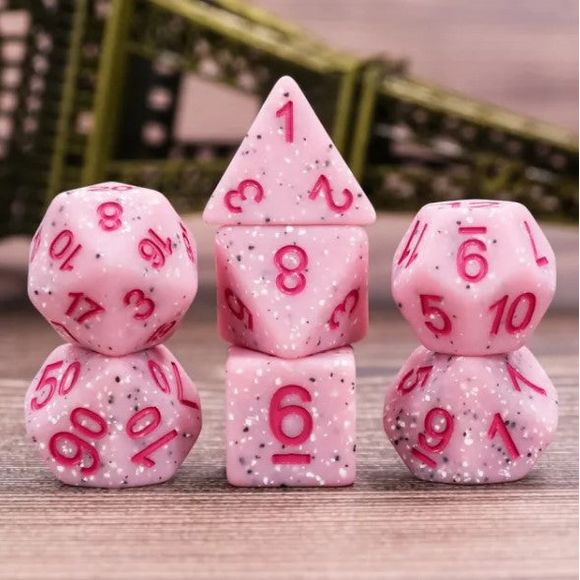 The perfect companion for your gaming needs! These HD acrylic dice are exactly what you've been searching for that upcoming game night with the group. This set includes one of each: d20, d12, d10, d10 (percentile), d8, d6, and a d4 (7 dice in total)