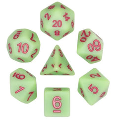 Galactic Dice Acrylic HD Dice Sets - Green Elves Set of 7 Dice