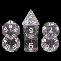 The perfect companion for your gaming needs! These HD acrylic dice are exactly what you've been searching for that upcoming game night with the group. This set includes one of each: d20, d12, d10, d10 (percentile), d8, d6, and a d4 (7 dice in total)