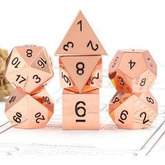 Galactic Dice Premium Metal Dice Sets - Copper Set of 7 Dice with Tin | Galactic Toys & Collectibles