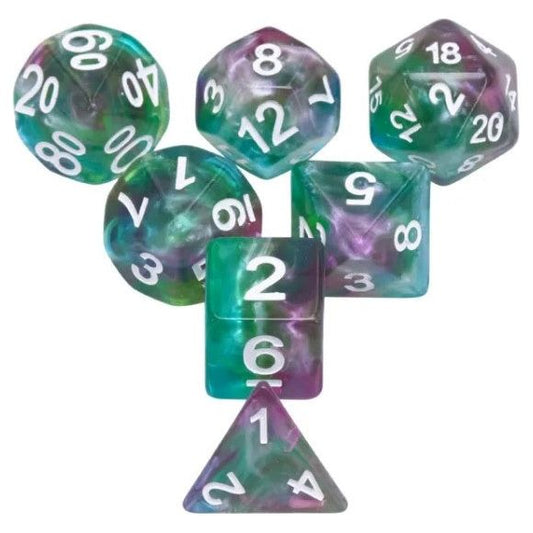 Galactic Dice Premium Dice Sets - The Underwater Acrylic Set of 7 Dice