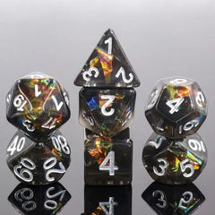 The perfect companion for your gaming needs! These HD acrylic dice are exactly what you've been searching for that upcoming game night with the group. This set includes one of each: d20, d12, d10, d10 (percentile), d8, d6, and a d4 (7 dice in total)