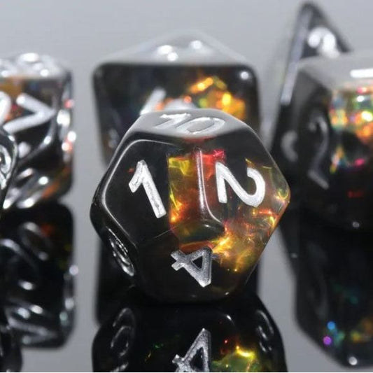 Galactic Dice Premium Dice Sets - Grey Frost Acrylic Set of 7 Dice