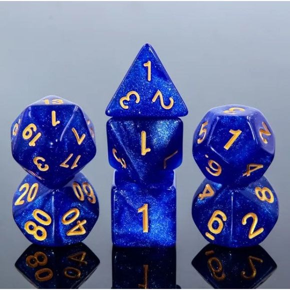 A 7 pcs Polyhedral dice set used for Dungeons and Dragons, MTG , RPG Games etc. The dice included are 1- D4,1- D6,1- D8,1- D10,1- D00,1- D12, and 1- D20