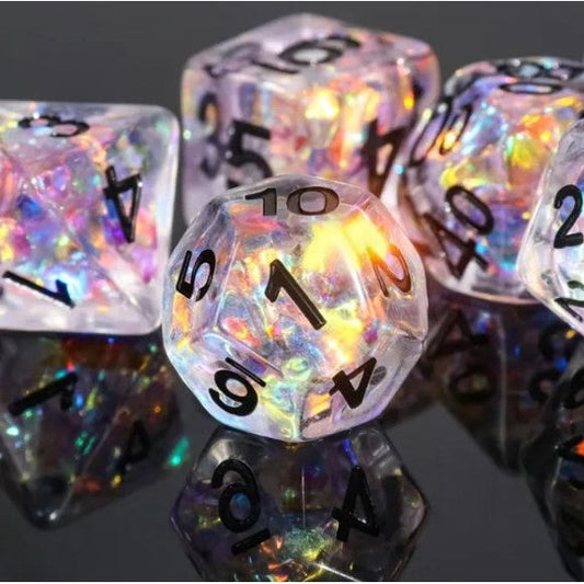 Galactic Dice Premium Dice Sets - Moonlight Fantasy Acrylic Set of 7 Dice