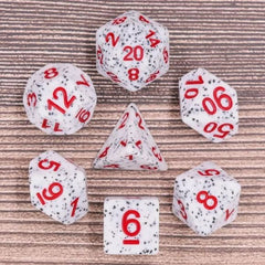 Galactic Dice Premium Dice Sets - White Granite Acrylic Set of 7 Dice