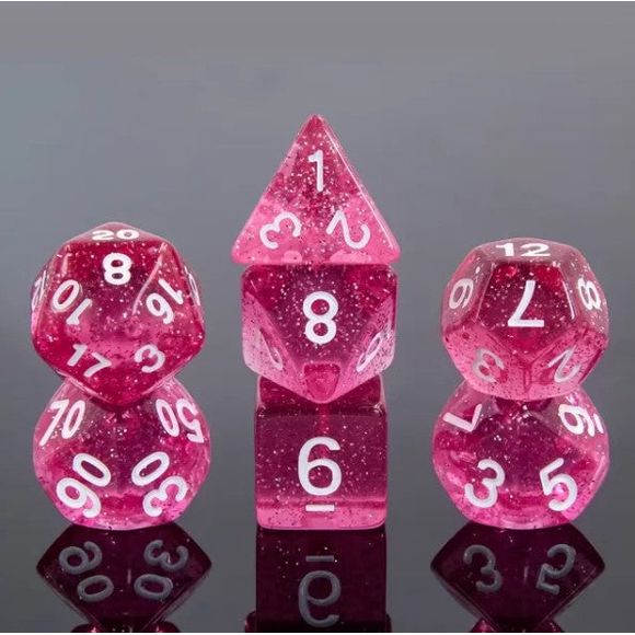 A 7 pcs Polyhedral dice set used for Dungeons and Dragons, MTG , RPG Games etc. The dice included are 1- D4,1- D6,1- D8,1- D10,1- D00,1- D12, and 1- D20