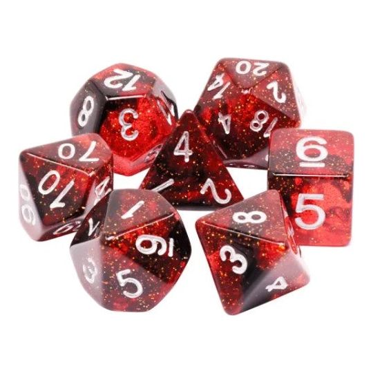 The perfect companion for your gaming needs! These HD acrylic dice are exactly what you've been searching for that upcoming game night with the group. This set includes one of each: d20, d12, d10, d10 (percentile), d8, d6, and a d4 (7 dice in total)