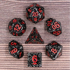 Galactic Dice Premium Dice Sets - Black Granite Acrylic Set of 7 Dice | Galactic Toys & Collectibles