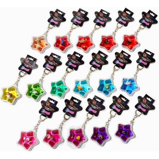 Your horrifying favorites from Five Nights at Freddy’s are ready to float into your collection with these blind bag keychains! With bubble star shapes, these keychains are filled with a glittery liquid and floating character charms, perfect for adding a touch of the horror game to your keys, bags, and beyond! Which one will you get? It’s a surprise!

Sorry, no choice or returns. All sales final on this item.
