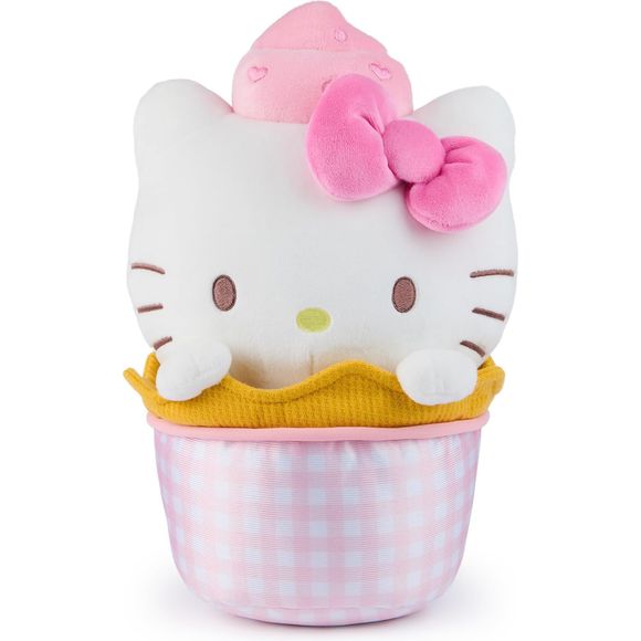 There’s always room for ice cream… and Hello Kitty! Join Hello Kitty, My Melody, and Pompompurin for frosty, sprinkle-covered fun in every flavor with the latest dessert-themed Sanrio plush collection by GUND. Hello Kitty is extra sweet and dressed up as a tasty ice cream sundae! This large, huggable 10-inch plush features the kawaii little girl from the world of Sanrio comfortably nestled in a satiny pink plaid gingham-pattern waffle cup, with her paws resting on the edge. She has soft white plush, a paste