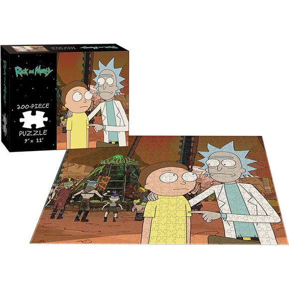 200 Piece officially licensed puzzle from Rick and Morty.  Finished Size: 9" x 11".