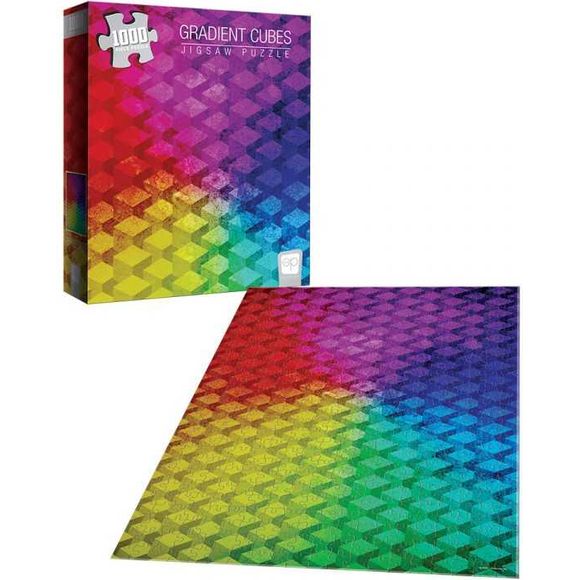 Gradient Cubes 1000 Piece 19x27-inch Jigsaw Puzzle | Galactic Toys & Collectibles