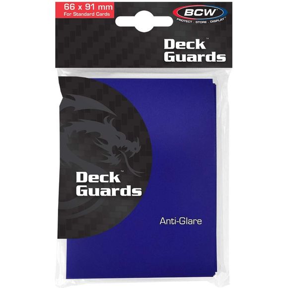 BCW Deck Guards are rigid enough to protect your cards' corners while the matte finish makes them easy to shuffle. The ultra-clear matte front helps make your cards legible from across the table. Strong welds and durable material means you won't bow out before you're done. These card sleeves will turn heads as you crank up your game like a pro and tack another victory on your scorecard. Give your other sleeves the boot and tap into your unspent power with BCW Double Matte Deck Guards.