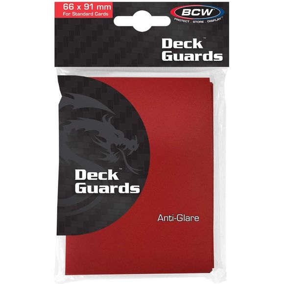 BCW Deck Guards are rigid enough to protect your cards' corners while the matte finish makes them easy to shuffle. The ultra-clear matte front helps make your cards legible from across the table. Strong welds and durable material means you won't bow out before you're done. These card sleeves will turn heads as you crank up your game like a pro and tack another victory on your scorecard. Give your other sleeves the boot and tap into your unspent power with BCW Double Matte Deck Guards.