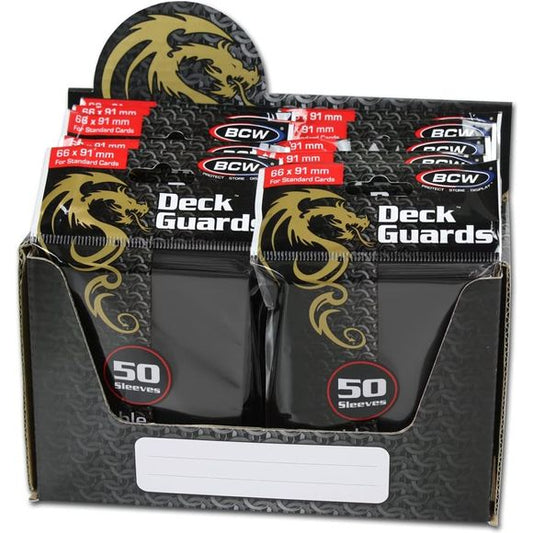 BCW 500 Count Deck Guard Black Matte Finish Deck Protector Sleeves [Display Bundle - 10 Packs] | Galactic Toys & Collectibles