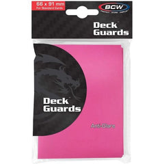 Deck Guards are firm enough to protect your cards' corners while the matte finish makes them shuffleable and easy to handle. Clear matte front helps make your cards legible from across the table. Strong seams and sturdy material means you won'tbow out before you're done. These card sleeves will turn heads as you crank up your game and tack another victory on your scorecard. Give your other sleeves the boot and tap into your unspent power in BCW's Double Matte Deck Guards.