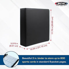 BCW 3" Hockey Collection Album - Premium Black | Galactic Toys & Collectibles