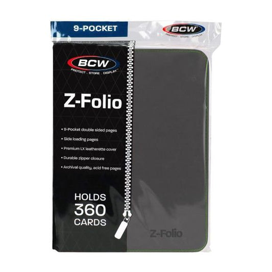 The BCW Zipper-Folio-LX will accommodate 360 cards and features a padded leatherette front and back cover with contrasting colored stitching and wrap around zipper. Side-loading pockets deter the cards from sliding out of place. It works great for sports cards, trading cards, and gaming cards and works with soft-sleeves, Deck Guards, and double-sleeved Deck Guards. Unlike a binder with removable pages, our premium, double-sided, archival safe polypropylene pages are welded into the album and will not harm t