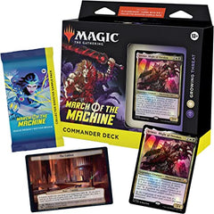 Magic: The Gathering March of the Machine Commander Deck - Growing Threat (100-Card Deck, 10 Planechase cards, Collector Booster Sample Pack + Accessories) | Galactic Toys & Collectibles