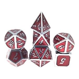 Galactic Dice Premium Dice Sets - NF Dice Red & Silver (Ver 2) Set of 7 Dice with Tin | Galactic Toys & Collectibles