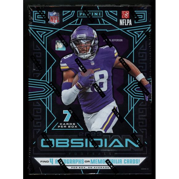 Look for a plethora of opportunities to collect autographs and memorabilia from this seasons top rookies with Rookie Jersey Autographs, Rookie Jersey Ink, Rookie Eruption Materials and more. Chase Obsidians calling-card SSPs such as Black Color Blast, Vitreous and Volcanix. Hunt for your favorite colorful Electric Etch parallels across the 242-card base set, including Purple, Orange, Green, Yellow, Contra, Red, Tri-Color Mojo and Blue Finite.

Product Configuration: 7 cards per pack, 1 pack per box
BOX BREA