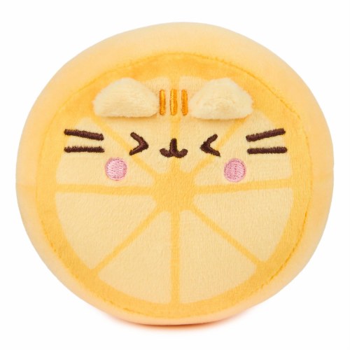 Pusheen is here as delicious, squishable, squeezable fruits! These four irresistibly cute Squisheens capture Pusheen as a playfully plump and juicy orange, blueberry, strawberry, and a sour lemon wedge. All of Pusheen's facial details are embroidered, including her rosy cheeks and whiskers. She also features leafy felt stems as an orange, strawberry, and blueberry, and she squints in an adorable mouth-puckering sour expression as a lemon! Each freshly picked, 10cm plush fits perfectly in the palm of your ha