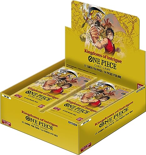 Each Kingdoms of Intrigue Booster Box contains 24 Booster Packs.
Showcases the Beloved Alabasta and Dressrosa Arcs!
This pack centers on the Alabasta and Dressrosa Arcs, long considered by fans to be thematically connected. Both arcs are extremely popular, making this pack attractive to fans of the series who are yet to purchase card products.

Enhancements for 2 August Decks and New Characters!
Many popular characters from the Alabasta and Dressrosa Arcs appear for the first time in this pack!
Enhancement