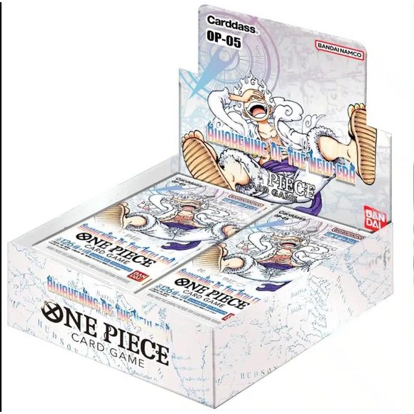 Each Awakening of the New Era Booster Box contains 24 Booster Packs.
The 5th Booster Pack, featuring the Skypiea Arc and the Revolutionary Army! Highly anticipated characters including Enel, Sabo, and Koala make their appearance! Build decks with new themes, such as a blue Animal Kingdom Pirates deck or a purple Straw Hat Crew deck!
Combine with ST-10 to build a powerful deck! Make an imposing deck by combining this Booster Pack with the ULTRA DECK -The Three Captains- and go toe-to-toe with any opponent!
T