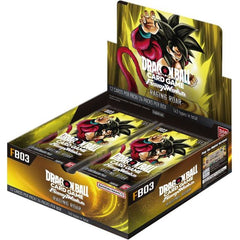 Each Dragon Ball Super Fusion World Sealed Booster Box contains:
• 24 booster packs
• 12 random cards per pack
• 1 Promotion code for the digital version per pack

The new black deck adds new mechanisms that further expand the strategy of the deck! Numerous new characters previously not included in the series have joined the game!

Of the 143 cards in total, 22 are parallel cards with different illustrations! In addition, three of them are special reprinted cards with new thematic illustrations of highly us