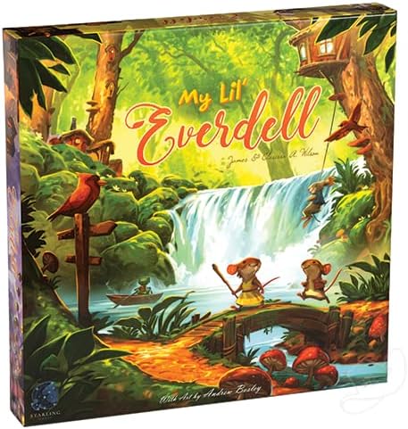 From the world of Everdell comes a new Stand alone game for families to enjoy together. Join the kids of Everdell as they pretend to be adults, while the adults are wishing they were still kids! Come along and gather resources to build the best pretend city of all!