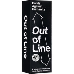 Out of Line is a whole new way to play Cards Against Humanity. It's a fresh game to play with all of your old cards, plus 150 totally new ones!

Each player selects one Line card and places it face up on the table. Each Line is a spectrum between two extremes, like "Smells Bad" to "Smells Good." Players take turns placing their Cards Against Humanity white cards on each Line, and then try to guess the correct order that they belong. Can you and your friends work together to keep everything in line?