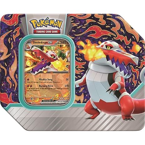 You will receive, at random, one Pokémon TCG: Paldea Partners Tin that includes 1 foil promo card featuring Meowscarada ex, or Skeledirge ex, or Quaquaval ex.
The Pokémon TCG: Paldea Partners Tin also comes with 5 Booster Packs.
This also comes with a code card for Pokémon TCG Live.