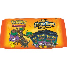 Spooky Surprises Lurk Inside! Share Pokeween fun and excitement on the spookiest night of the year with a bundle of BOOster packs! Inside youll find 35 mini packs, each containing three colorful cards from the Pokemon Trading Card Game.