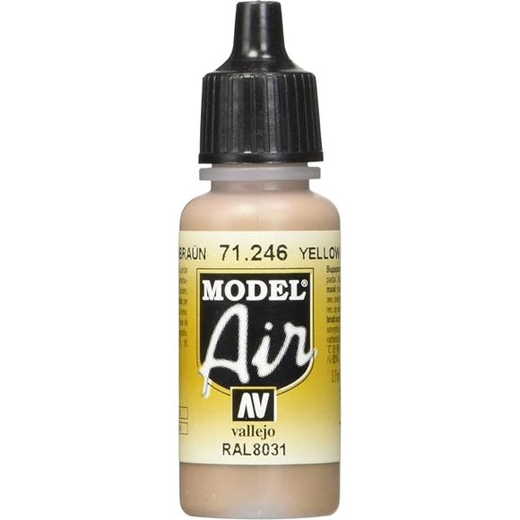 Model Air acrylic colors are developed especially for airbrush techniques, with very finely ground pigments. They contain an acrylic resin with properties of extreme resistance and durability. The adhesion of Model Air to resin models, plastics, steel and white metal is extraordinary.

Model Air colors come in a 17 ml. bottle with dropper.