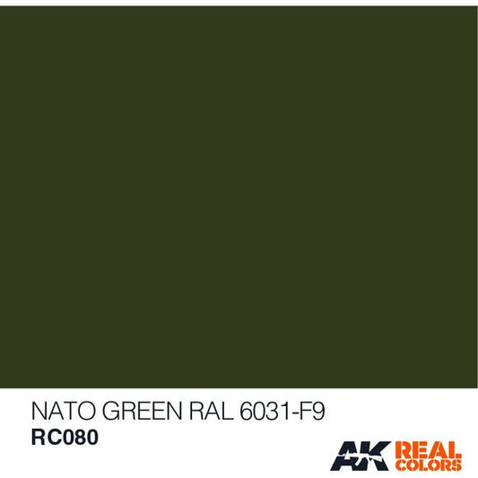 AK Interactive AFV Real Color RC080 Nato Green RAL 6031-F9 10ml Hobby Paint | Galactic Toys & Collectibles