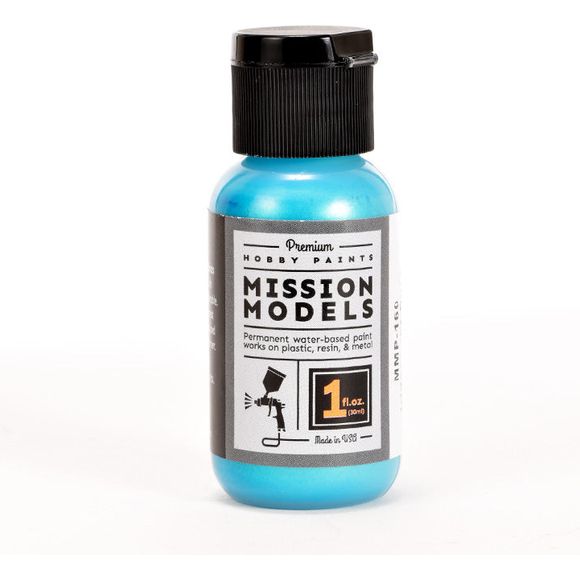 Water based acrylic.  Use 20%-30% MMP thinner to 1 part paint. (2-3 drops thinner to 10 drops of paint thinner). Mission Models paint thinner is very powerful and only the smallest amount of thinner is needed. In the mixing cup your reduced paint will appear thicker than what you may be used to: this is normal. MMP paint will dry smooth, thin and level. It will not hide the finest of details. Mixed properly you will find a beautiful opaque finish which requires minimal coats.

TIP: add one or two drops of M