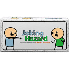 Joking Hazard is an EXTREMELY not-for-kids party game from the minds of Cyanide & Happiness, the hit webcomic. Inspired by the Cyanide & Happiness Random Comic Generator, Joking Hazard is a game in which you compete with your friends and enemies to finish an awful three-panel comic, from a deck of cards with millions of possible combinations.