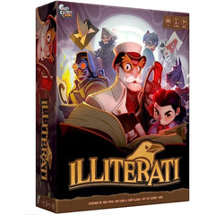 Illiterati is a cooperative survival word game. You and your fellow Librarians must work together to save the world from illiteracy by spelling words and binding books, all while surviving the onslaught of the Illiterati. Illiterati is played simultaneously in real time with all players working together. Each round is composed of 3 phases:

1. WORD BUILDING PHASE: Draw letters and spell words.

2. BOOK BINDING PHASE: Burn unused letters and turn in any completed books.

3. ILLITERATI ATTACK PHASE: Draw an I