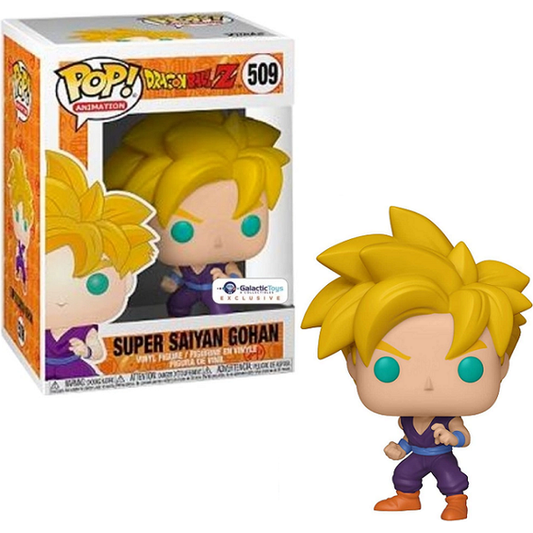 A Galactic Toys Exclusive Funko Pop! From Dragon Ball Z Super Saiyan Gohan. Varied levels of damage on each box (Severe to minor), no pop protector. No returns. Funko Pop itself is undamaged.