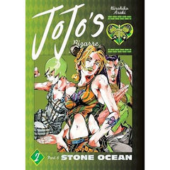 The legendary Shonen Jump series is now available in deluxe hardcover editions featuring color pages! JoJo’s Bizarre Adventure is a groundbreaking manga famous for its outlandish characters, wild humor and frenetic battles.

Jotaro arrives to break Jolyne out of jail, but they fall right into the enemy’s trap, leaving father and daughter to fight for their lives inside a dream while their real bodies are being dissolved. Then, their unknown enemy steals Jotaro’s Stand and memories, effectively putting him i