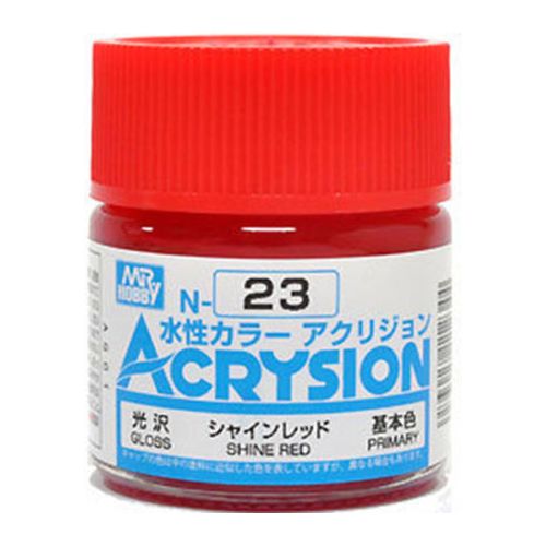 GSI Creos MR. Hobby Aqueous Acrysion N23 Shine Red 10mL Acrylic Model Paint | Galactic Toys & Collectibles