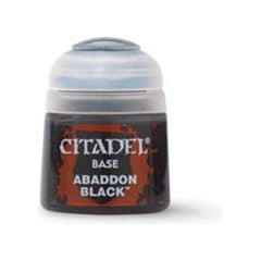 What's included? (1) Citadel Base Abaddon Black paint pot Specs: Brand: Games Workshop/Citadel Colour Manufacturer Identification #: 21-25 Condition: New Size: 0.4 floz / 12mL Stock photo shown.